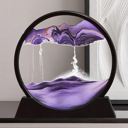 3D Moving Sand Art Lamp With Stand | Sand Lamp For Room & Home Decoration | Sandscapes Frame For Table | Random Colour